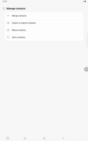 Press Import or export contacts. Press Import or export contacts.