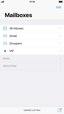 Press the required email account. Press the required email account.
