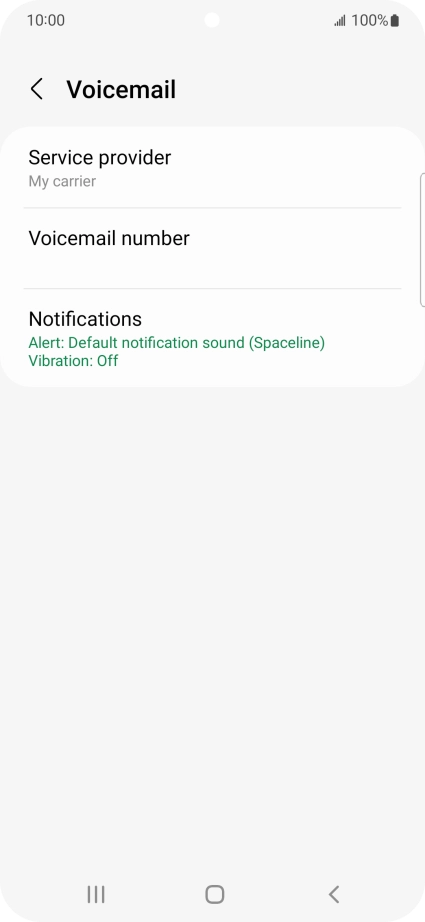 Press Voicemail number. Press Voicemail number.