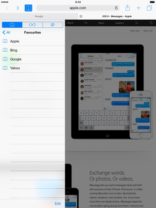 Press the required bookmark. Press the required bookmark.