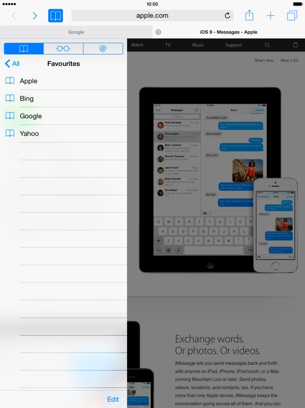 Press the required bookmark. Press the required bookmark.