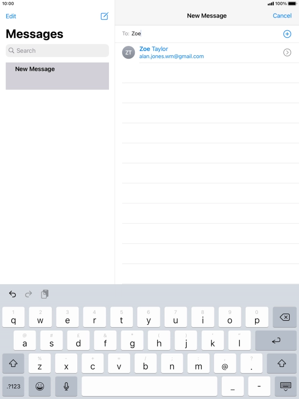 Press the required contact. Press the required contact.
