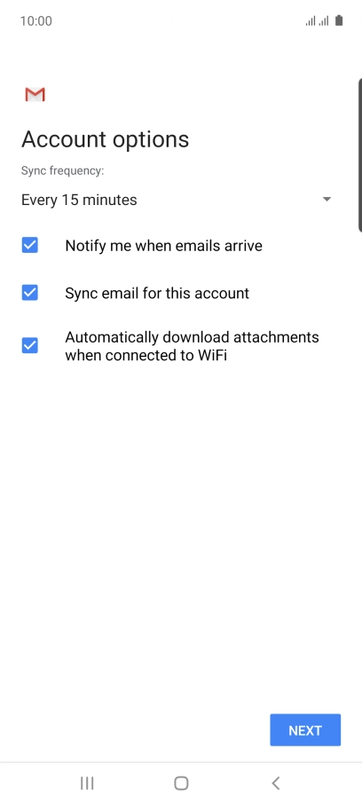 If this screen is displayed, you email account has been recognised and set up automatically. Follow the instructions on the screen to key in more information and finish setting up your phone. If this screen is displayed, you email account has been recognised and set up automatically. Follow the instructions on the screen to key in more information and finish setting up your phone.
