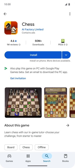 Press Install and follow the instructions on the screen to install the app. Press Install and follow the instructions on the screen to install the app.