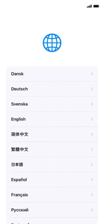 Press the required language. Press the required language.