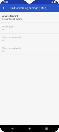 Press the required divert type. Press the required divert type.