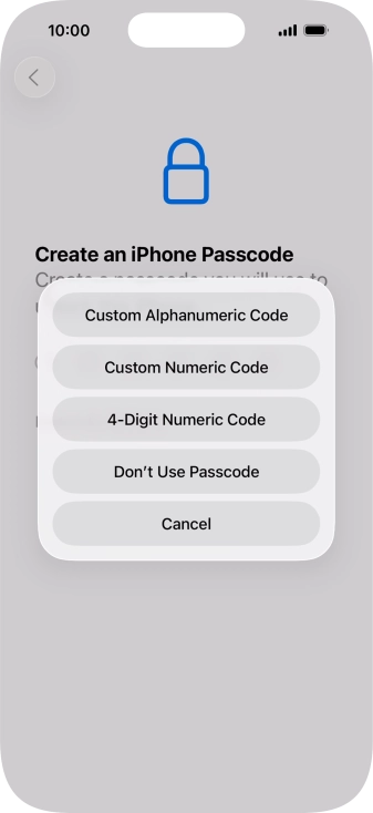 Follow the instructions on the screen to turn on use of phone lock code or press Don't Use Passcode. Follow the instructions on the screen to turn on use of phone lock code or press Don't Use Passcode.