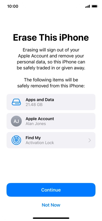 Press Continue. Press Continue.