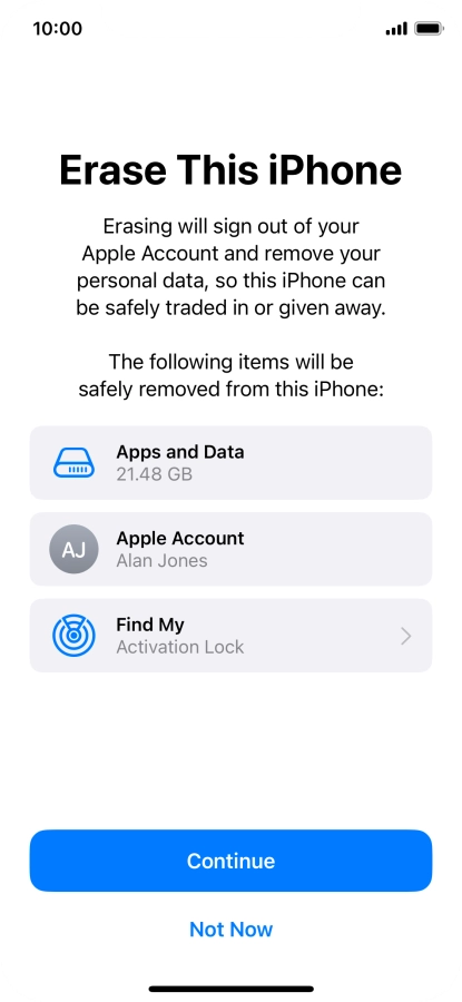 Press Continue. Press Continue.