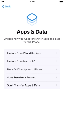 Press Don't Transfer Apps & Data and follow the instructions on the screen to finish the activation. Press Don't Transfer Apps & Data and follow the instructions on the screen to finish the activation.