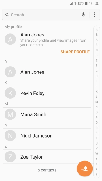 Press the new contact icon. Press the new contact icon.