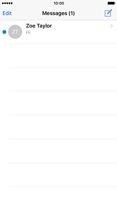 Press the new message icon. Press the new message icon.