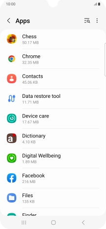 Press the required app. Press the required app.