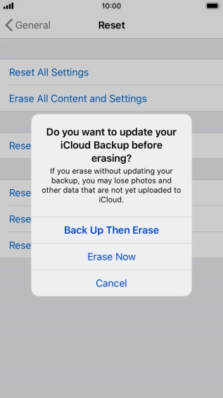 Press the required setting. Press the required setting.