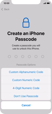 Follow the instructions on the screen to turn on use of phone lock code or press Don't Use Passcode. Follow the instructions on the screen to turn on use of phone lock code or press Don't Use Passcode.