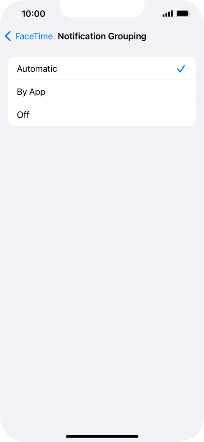 Press the required setting. Press the required setting.