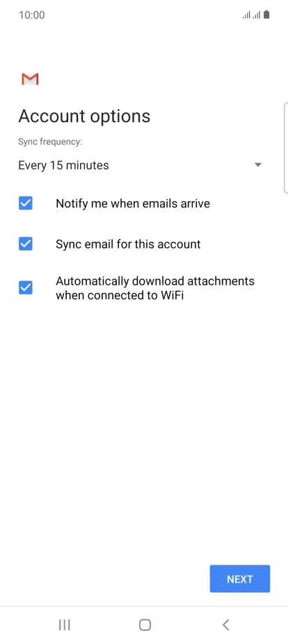 If this screen is displayed, you email account has been recognised and set up automatically. Follow the instructions on the screen to key in more information and finish setting up your phone. If this screen is displayed, you email account has been recognised and set up automatically. Follow the instructions on the screen to key in more information and finish setting up your phone.