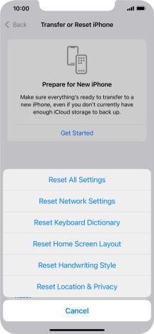 Press Reset Network Settings. Press Reset Network Settings.