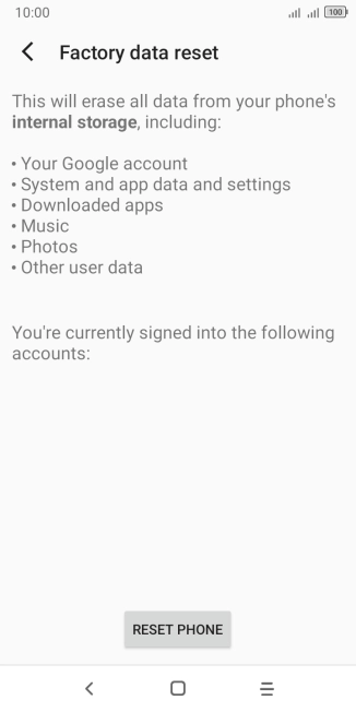 Press RESET PHONE. Press RESET PHONE.