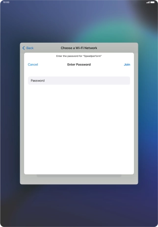 Key in the password for the Wi-Fi network and press Join. Key in the password for the Wi-Fi network and press Join.