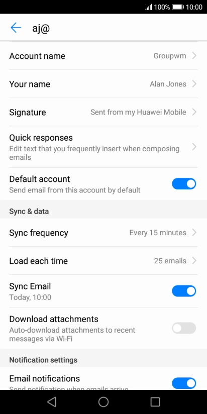 Press Account name and key in the required name. Press Account name and key in the required name.