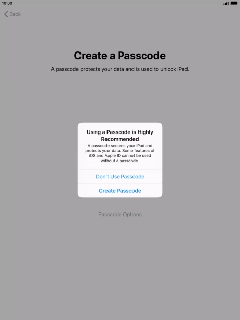 If you turn off the function, press Don't Use Passcode. If you turn off the function, press Don't Use Passcode.