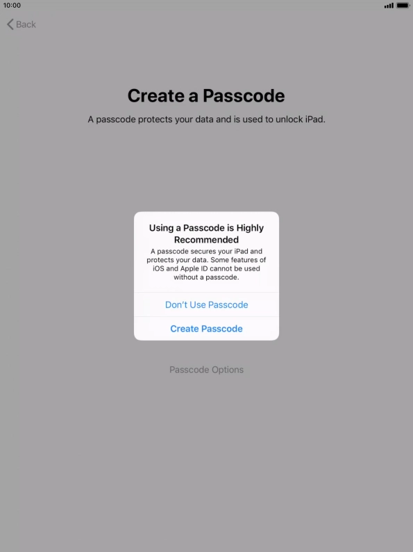 If you turn off the function, press Don't Use Passcode. If you turn off the function, press Don't Use Passcode.