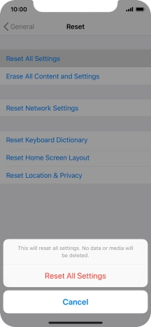 Press Reset All Settings. Press Reset All Settings.