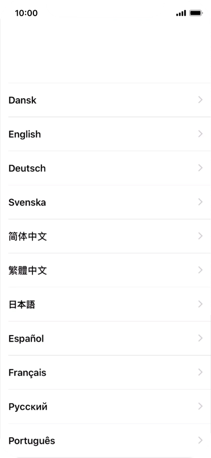 Press the required language. Press the required language.