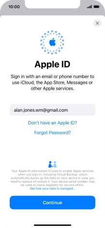 Press Continue. Press Continue.