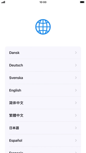 Press the required language. Press the required language.