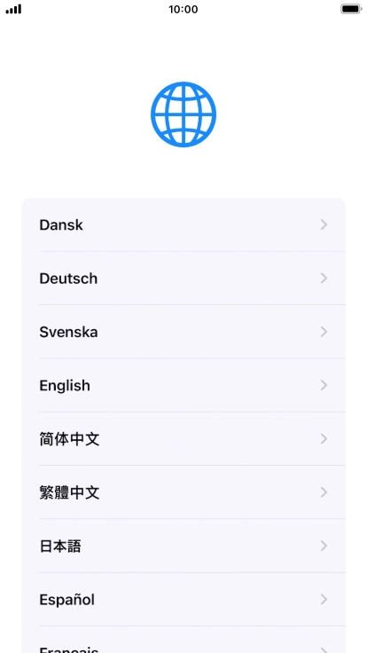 Press the required language. Press the required language.