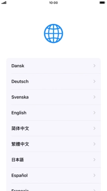Press the required language. Press the required language.