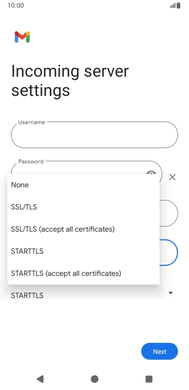 Press SSL/TLS. Press SSL/TLS.
