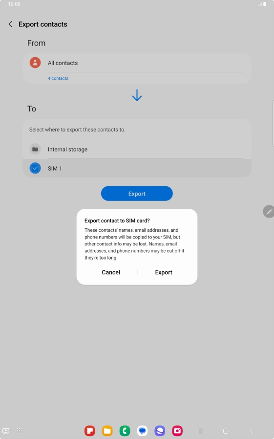 Press Export. Press Export.