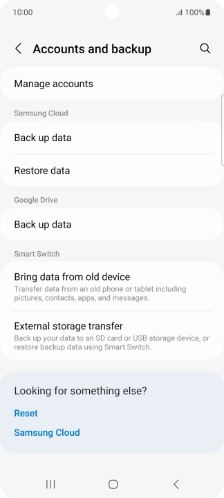 Press Manage accounts. Press Manage accounts.