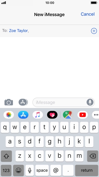 If the recipient can receive iMessages, iMessage is displayed in the text input field. If the recipient can receive iMessages, iMessage is displayed in the text input field.
