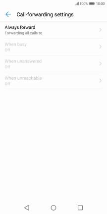 Press the required divert type. Press the required divert type.