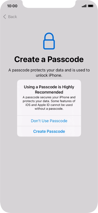If you turn off the function, press Don't Use Passcode. If you turn off the function, press Don't Use Passcode.