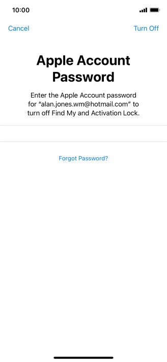 Key in the password for your Apple ID and press Turn Off. Wait a moment while the factory default settings are restored. Follow the instructions on the screen to set up your phone and prepare it for use. Key in the password for your Apple ID and press Turn Off. Wait a moment while the factory default settings are restored. Follow the instructions on the screen to set up your phone and prepare it for use.