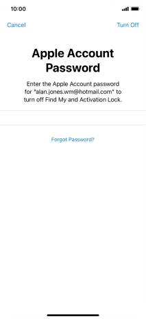 Key in the password for your Apple ID and press Turn Off. Wait a moment while the factory default settings are restored. Follow the instructions on the screen to set up your phone and prepare it for use. Key in the password for your Apple ID and press Turn Off. Wait a moment while the factory default settings are restored. Follow the instructions on the screen to set up your phone and prepare it for use.