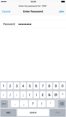 Key in the password for the Wi-Fi network and press Join. Key in the password for the Wi-Fi network and press Join.
