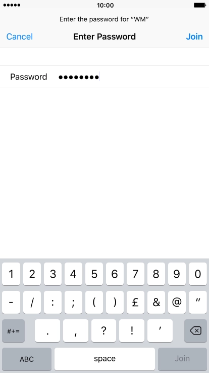 Key in the password for the Wi-Fi network and press Join. Key in the password for the Wi-Fi network and press Join.