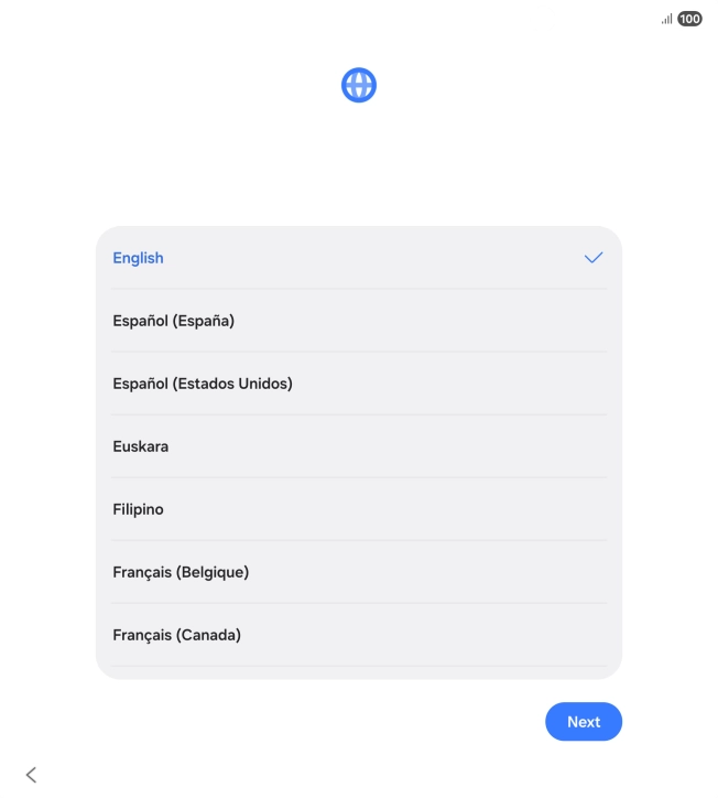 Press the required language. Press the required language.