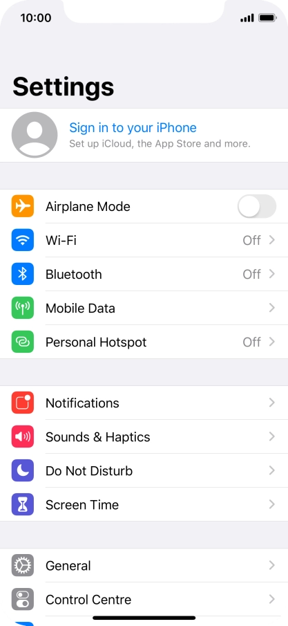Press Sign in to your iPhone. Press Sign in to your iPhone.