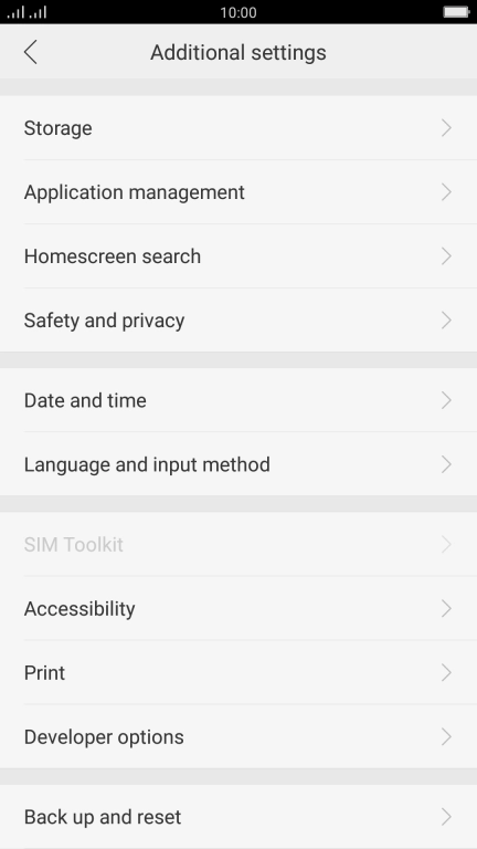 Press Back up and reset. Press Back up and reset.