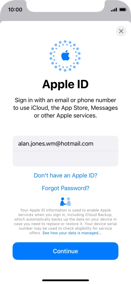Press Continue. Press Continue.