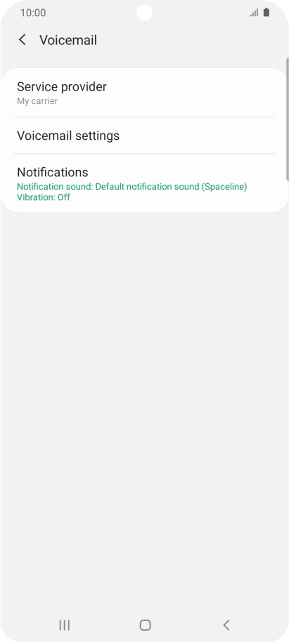 Press Voicemail settings. Press Voicemail settings.