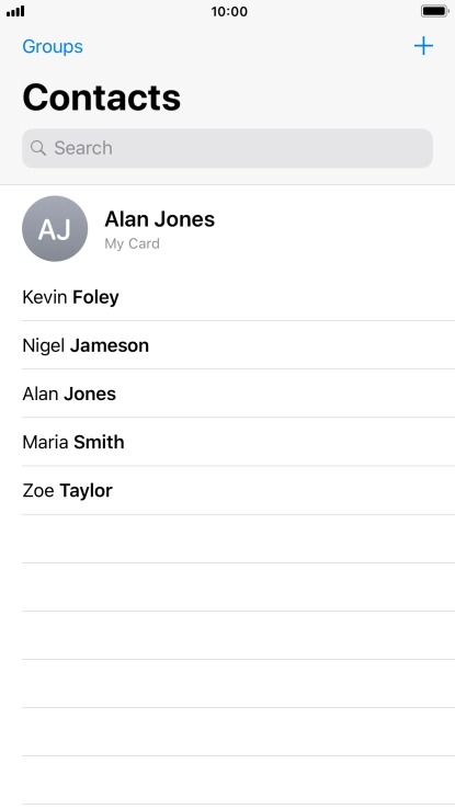Press the new contact icon. Press the new contact icon.