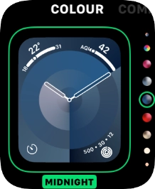 Turn the Digital Crown to change between the different designs. Turn the Digital Crown to change between the different designs.